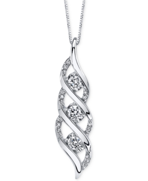 image of Sirena Diamond Twist Pendant Necklace (5/8 ct. t.w.) in 14k White Gold