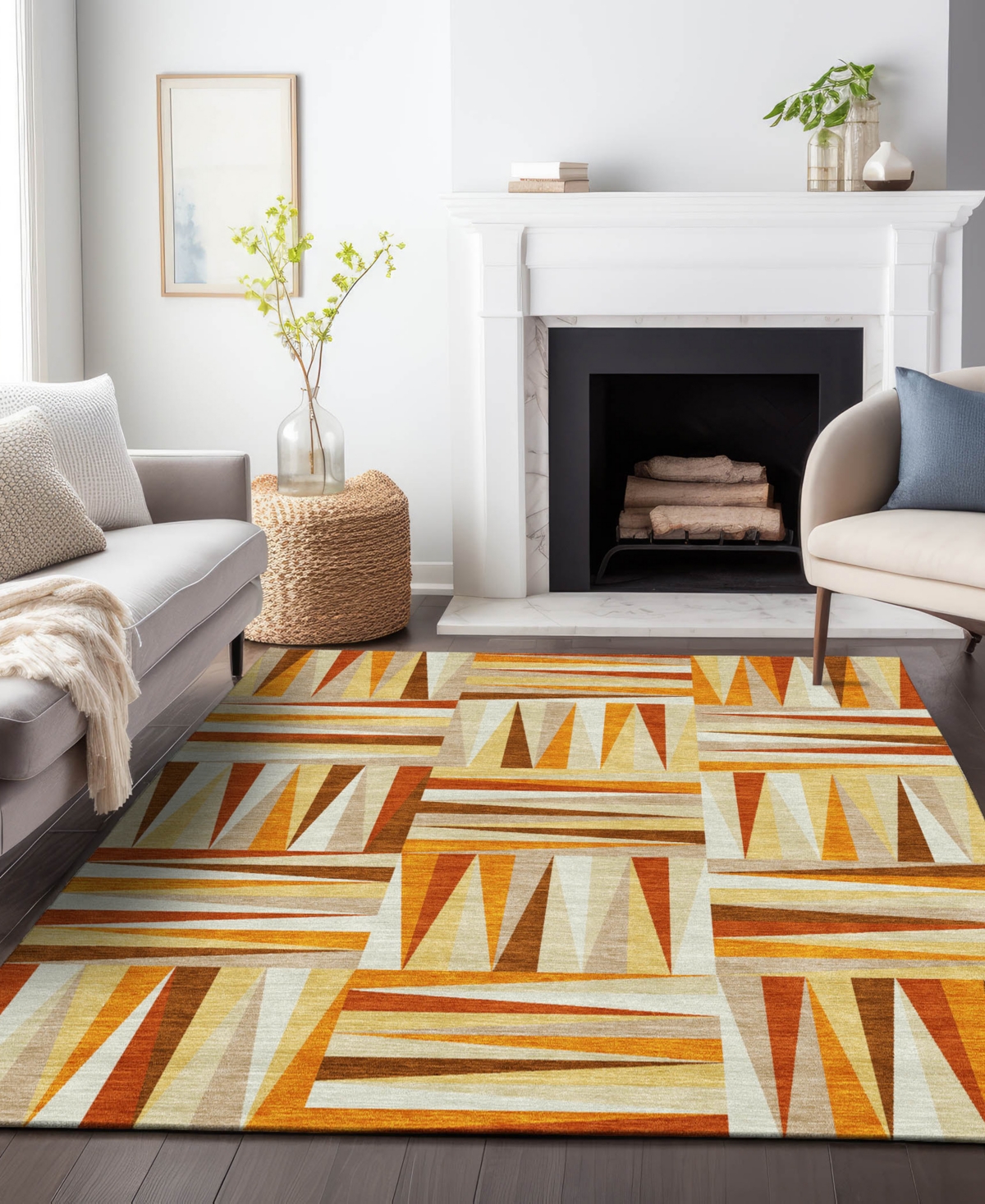 Addison Chantille Machine Washable Acn1012 9'x12' Area Rug In Orange