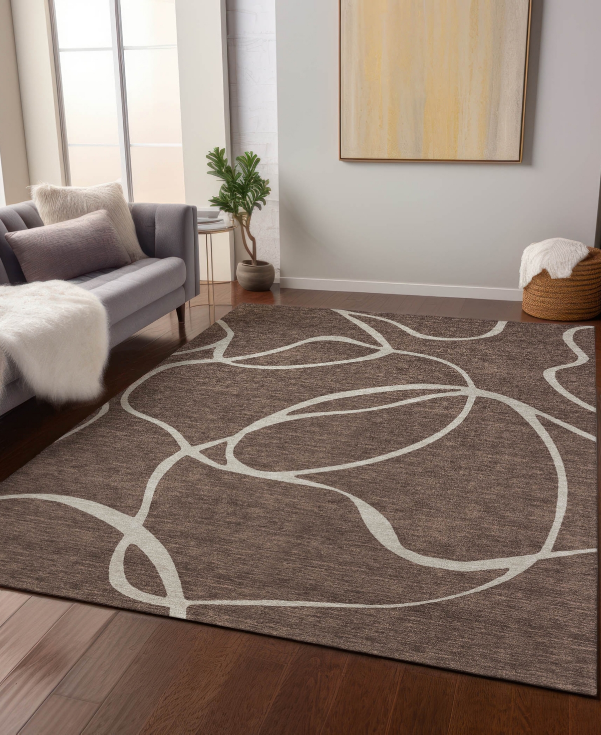 Addison Chantille Machine Washable Acn999 8'x10' Area Rug In Brown