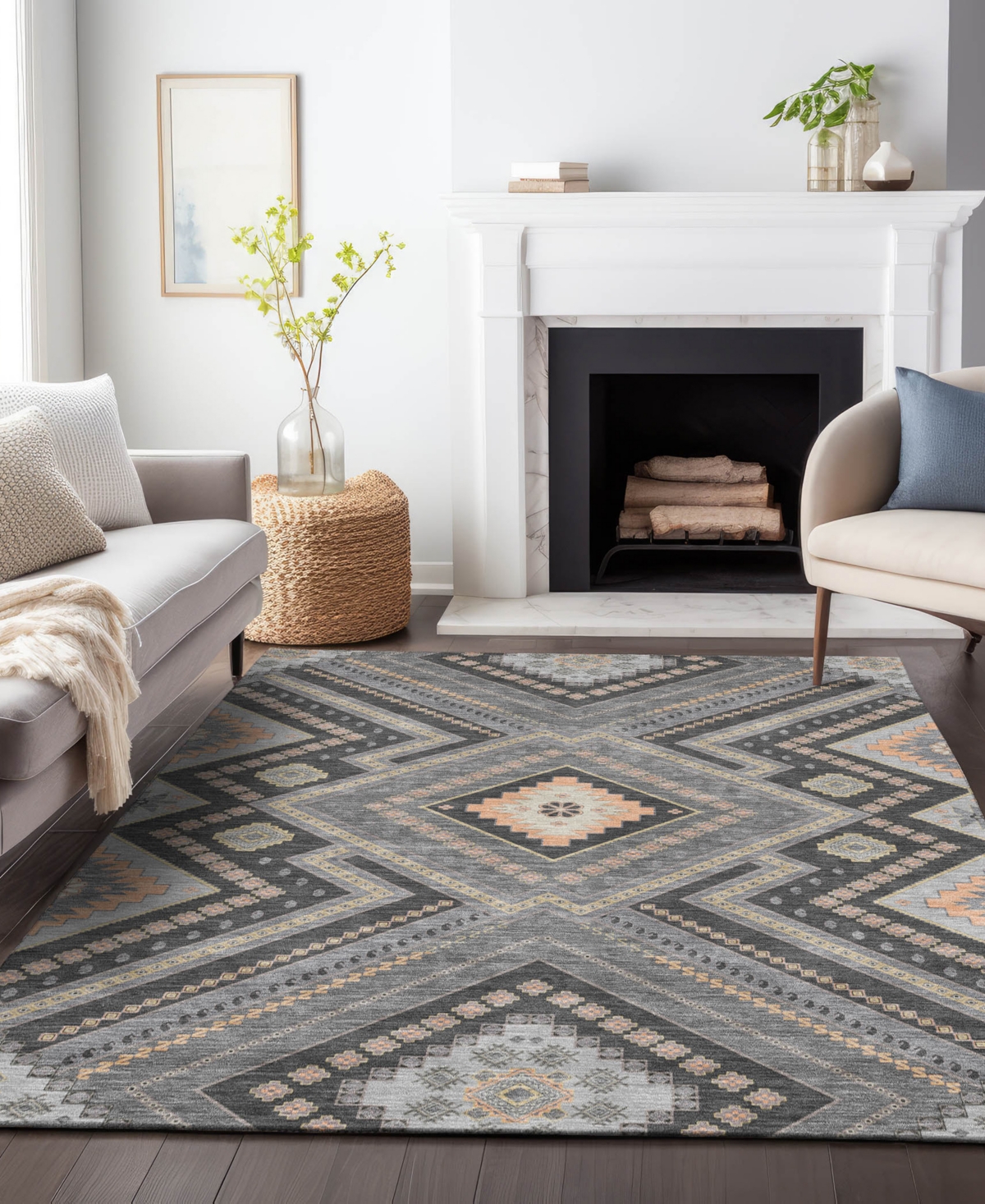 Addison Chantille Machine Washable Acn1010 9'x12' Area Rug In Gray