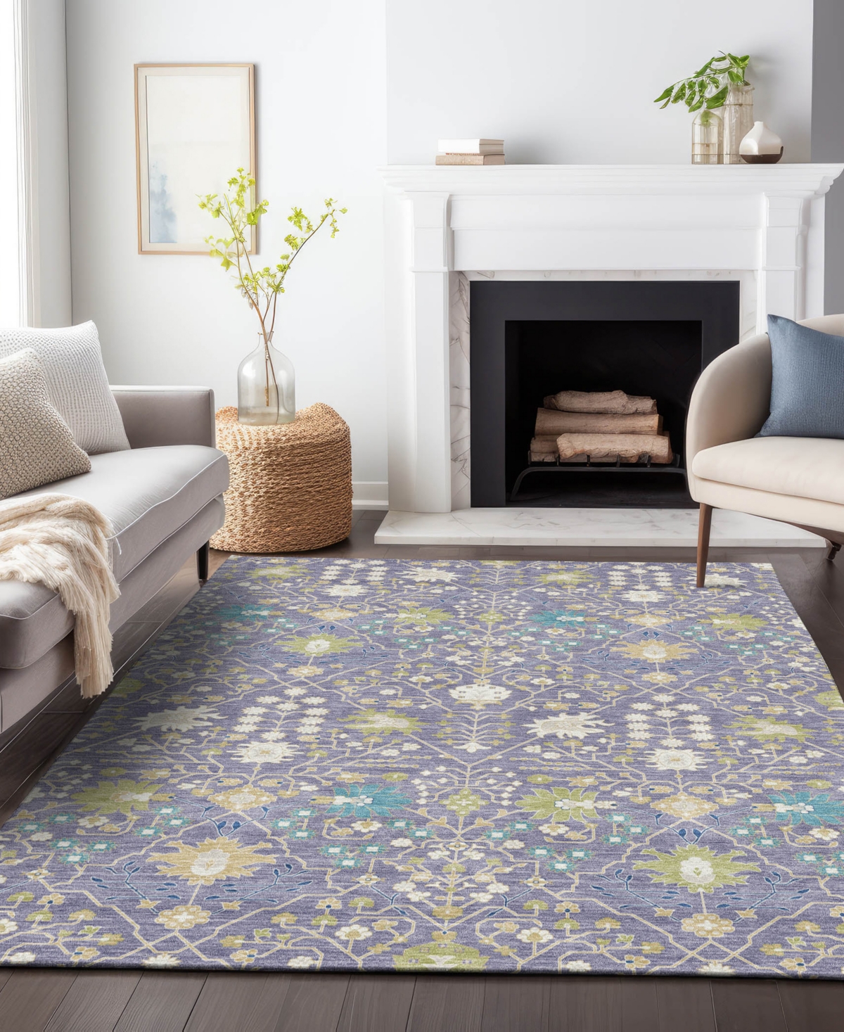 Addison Chantille Machine Washable Acn1009 9'x12' Area Rug In Lavender