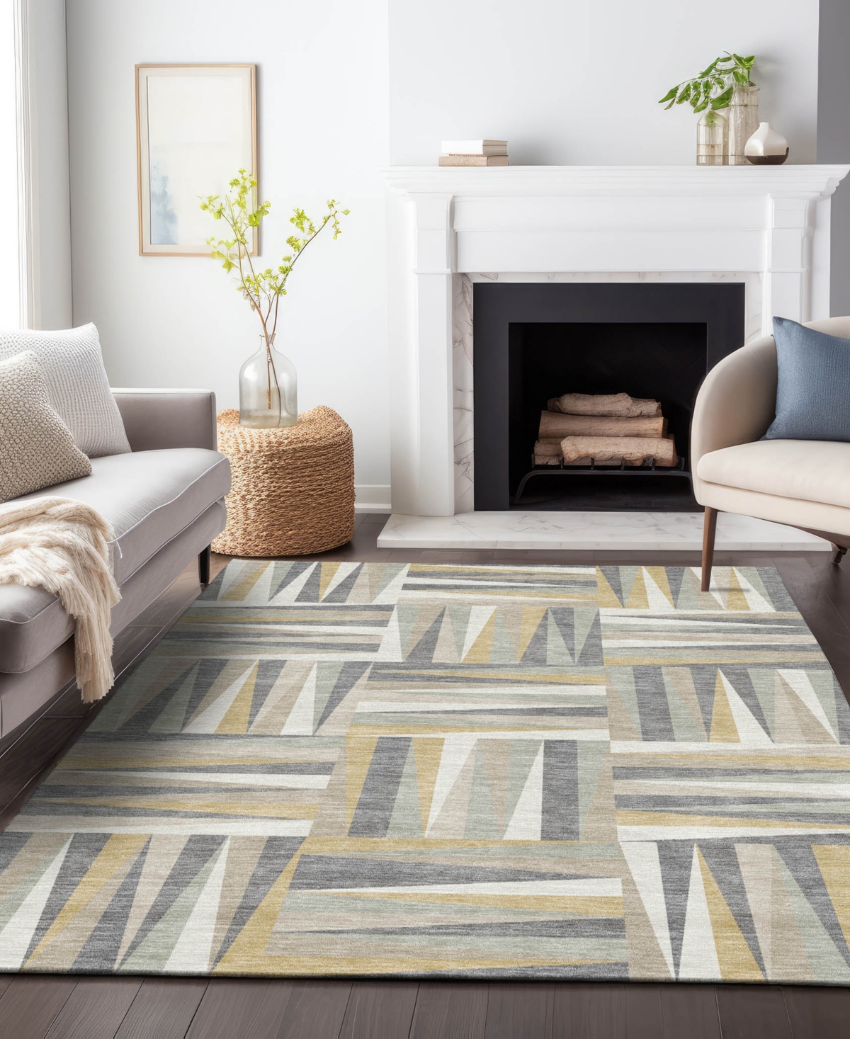 Addison Chantille Machine Washable Acn1012 8'x10' Area Rug In Beige