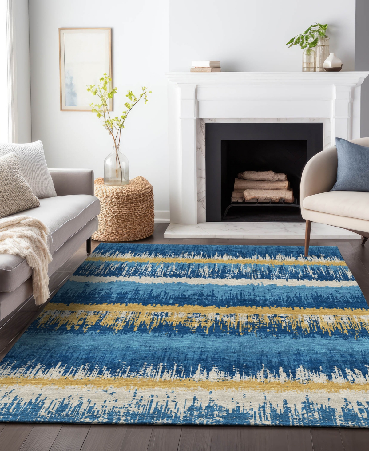 Addison Chantille Machine Washable Acn1013 5'x7'6" Area Rug In Navy