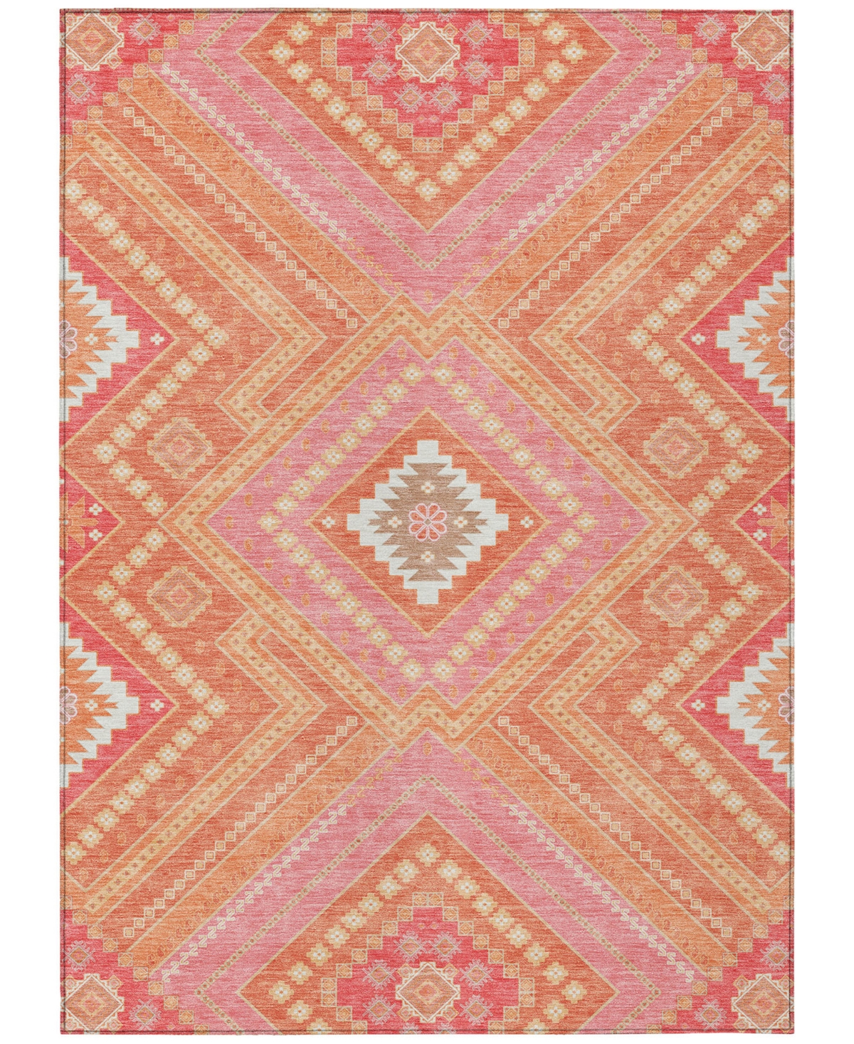 Addison Chantille Machine Washable Acn1010 3'x5' Area Rug In Coral