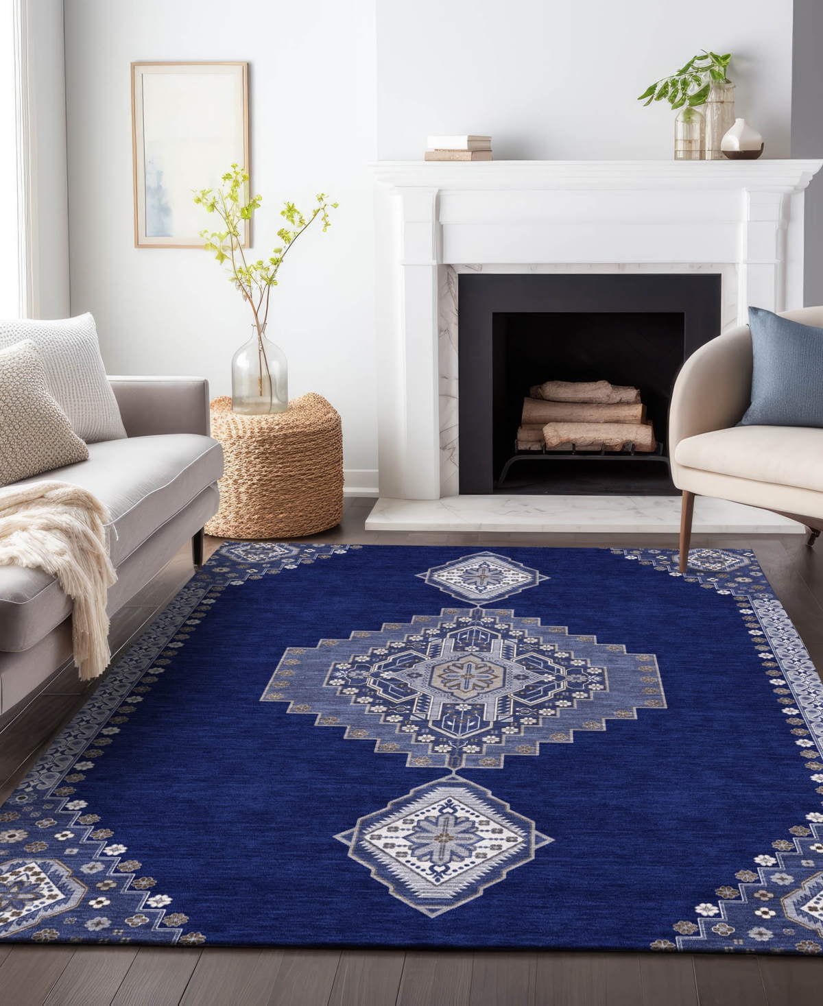 Addison Chantille Machine Washable Acn1014 2'6"x3'10" Area Rug In Navy