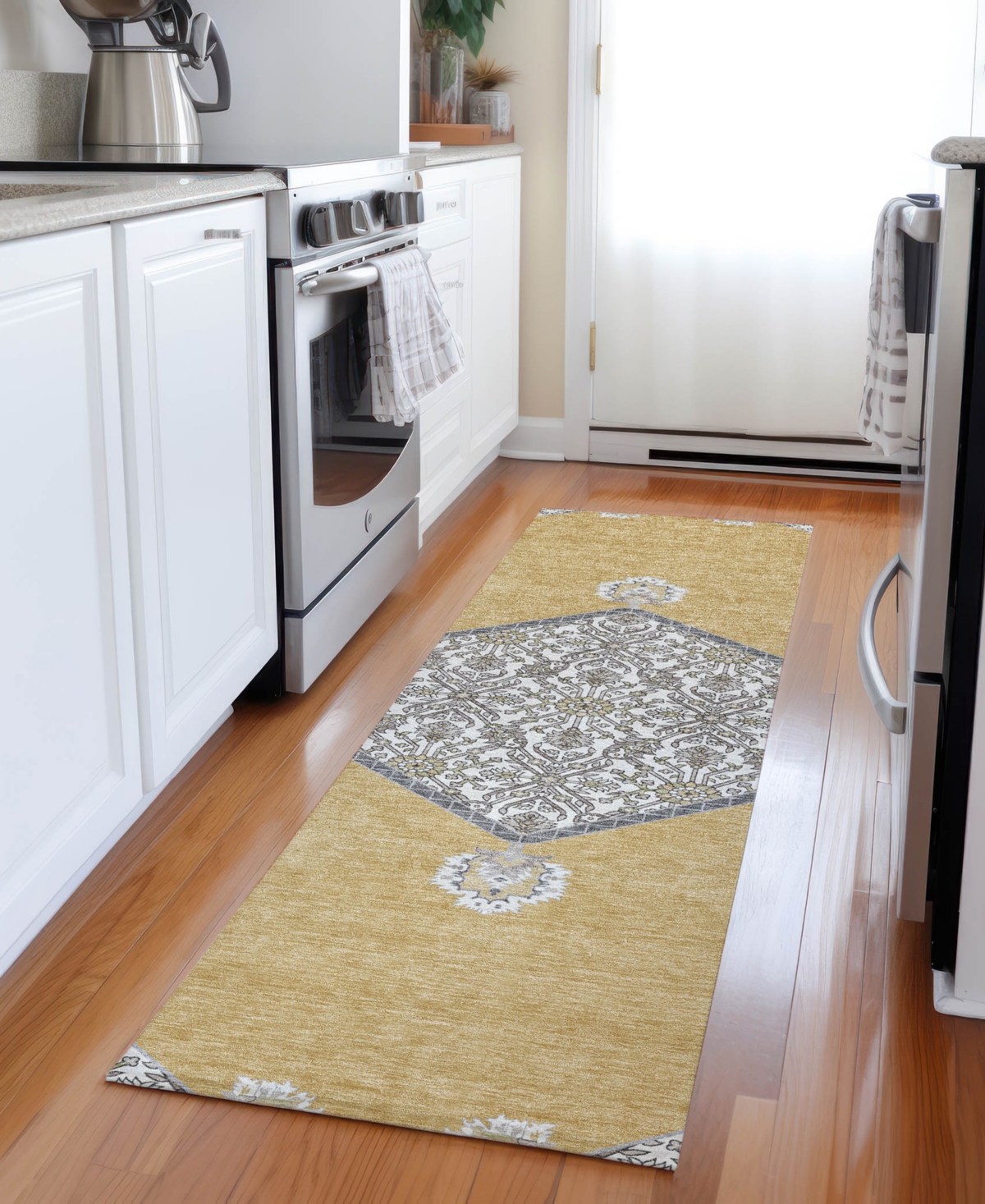 Addison Chantille Machine Washable Acn1011 2'3"x7'6" Runner Area Rug In Gold