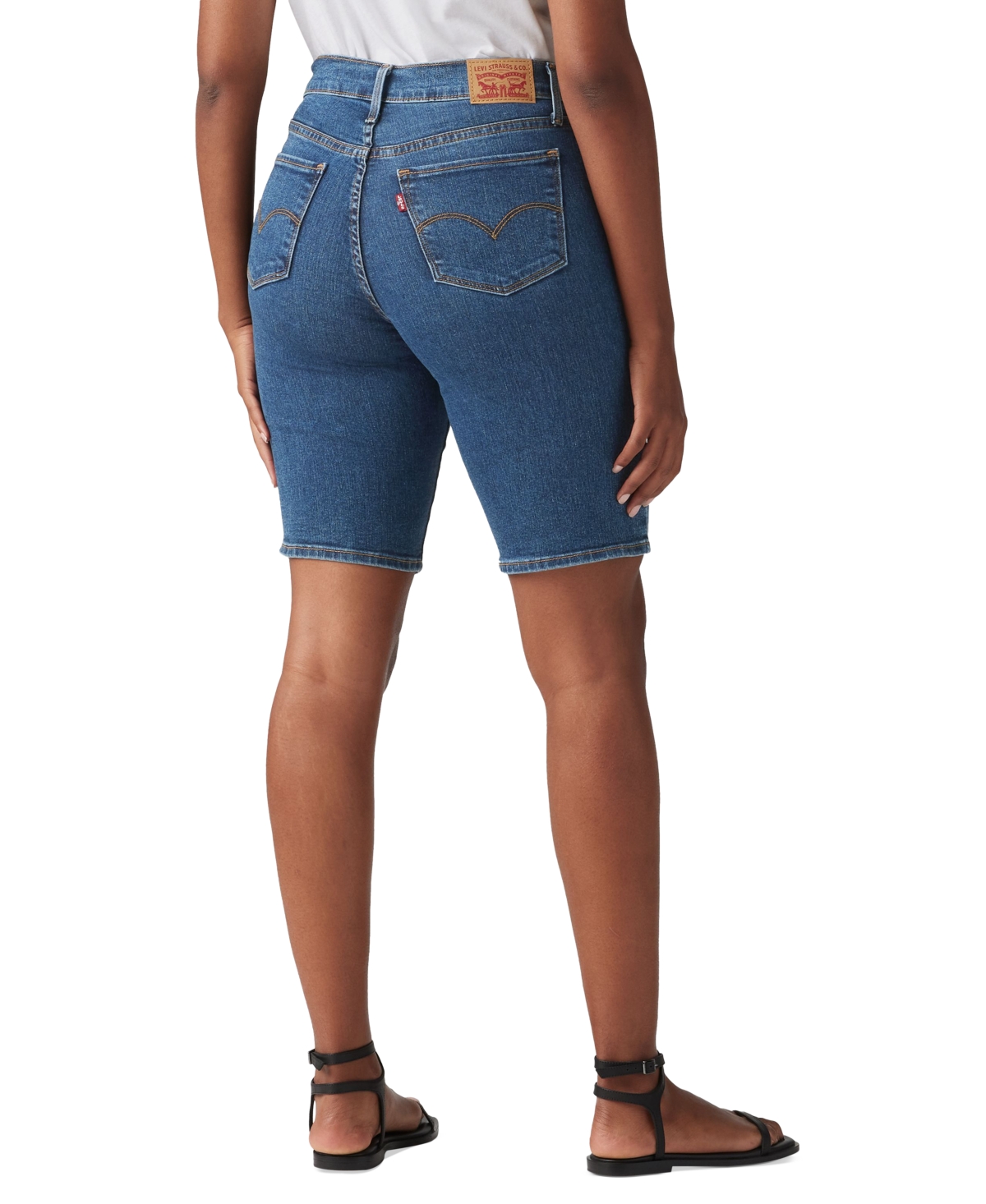 LEVI'S PLUS SIZE MID-RISE SHAPING BERMUDA SHORTS 