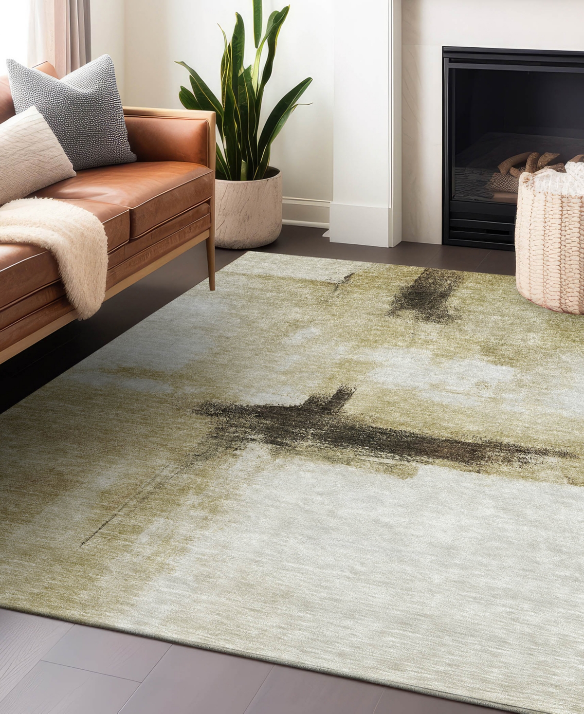 Addison Chantille Machine Washable Acn1097 8'x10' Area Rug In Wheat