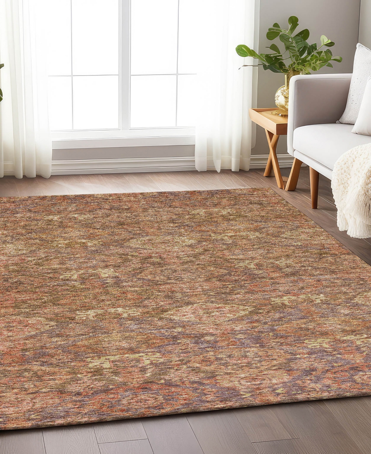 Addison Chantille Machine Washable Acn1084 8'x10' Area Rug In Brown