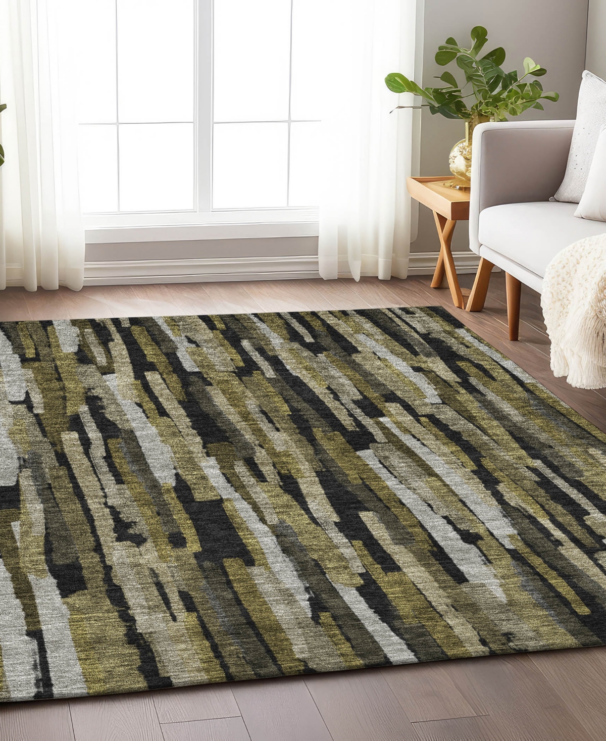 Addison Chantille Machine Washable Acn1079 8'x10' Area Rug In Brown
