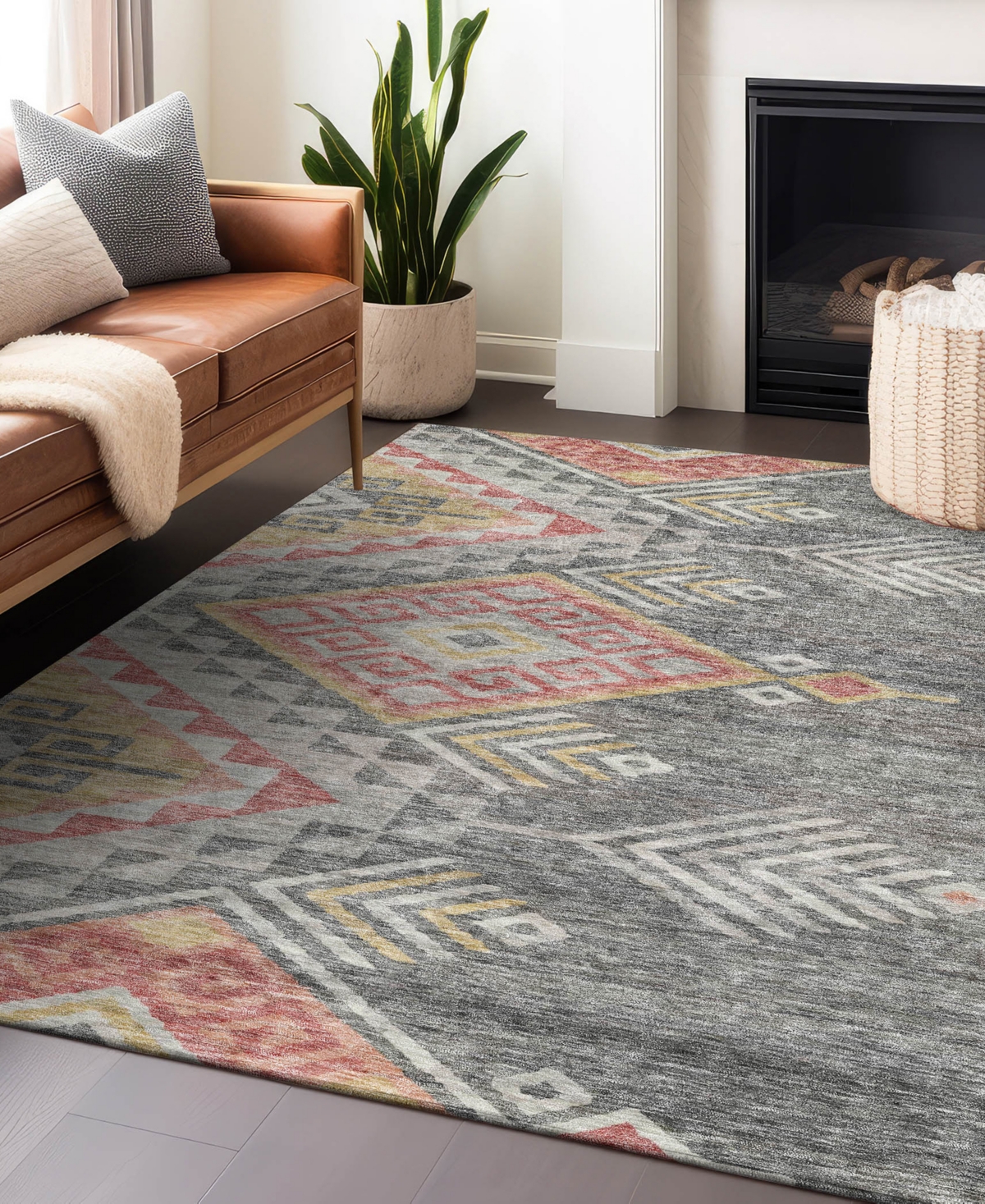 Addison Chantille Machine Washable Acn1091 5'x7'6" Area Rug In Gray
