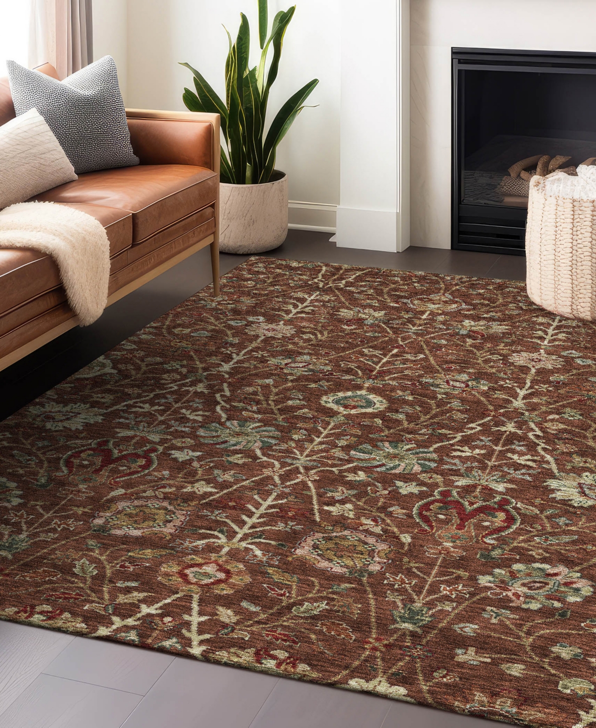 Addison Chantille Machine Washable Acn1085 3'x5' Area Rug In Paprika