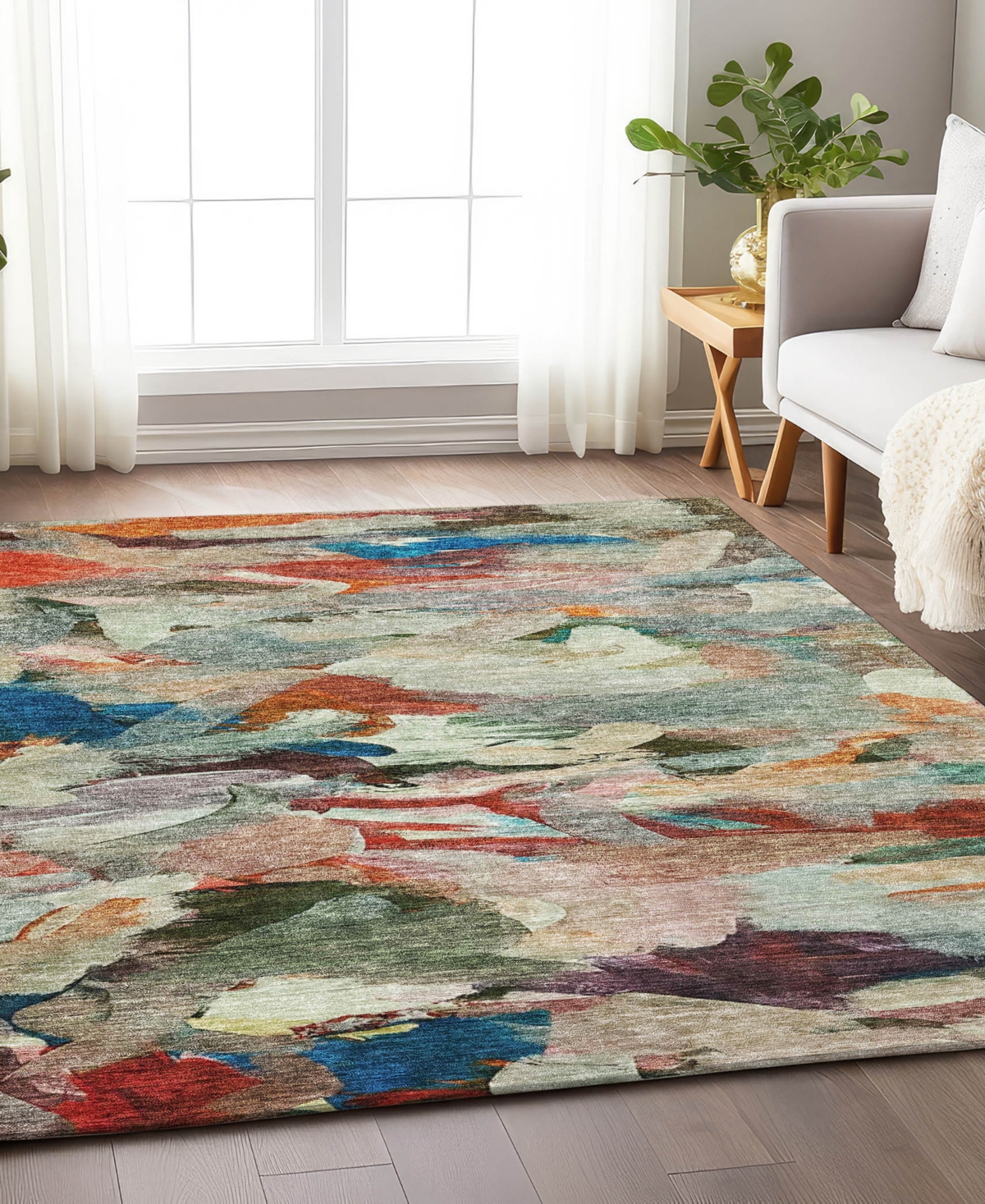 Addison Chantille Machine Washable Acn1075 3'x5' Area Rug In Green