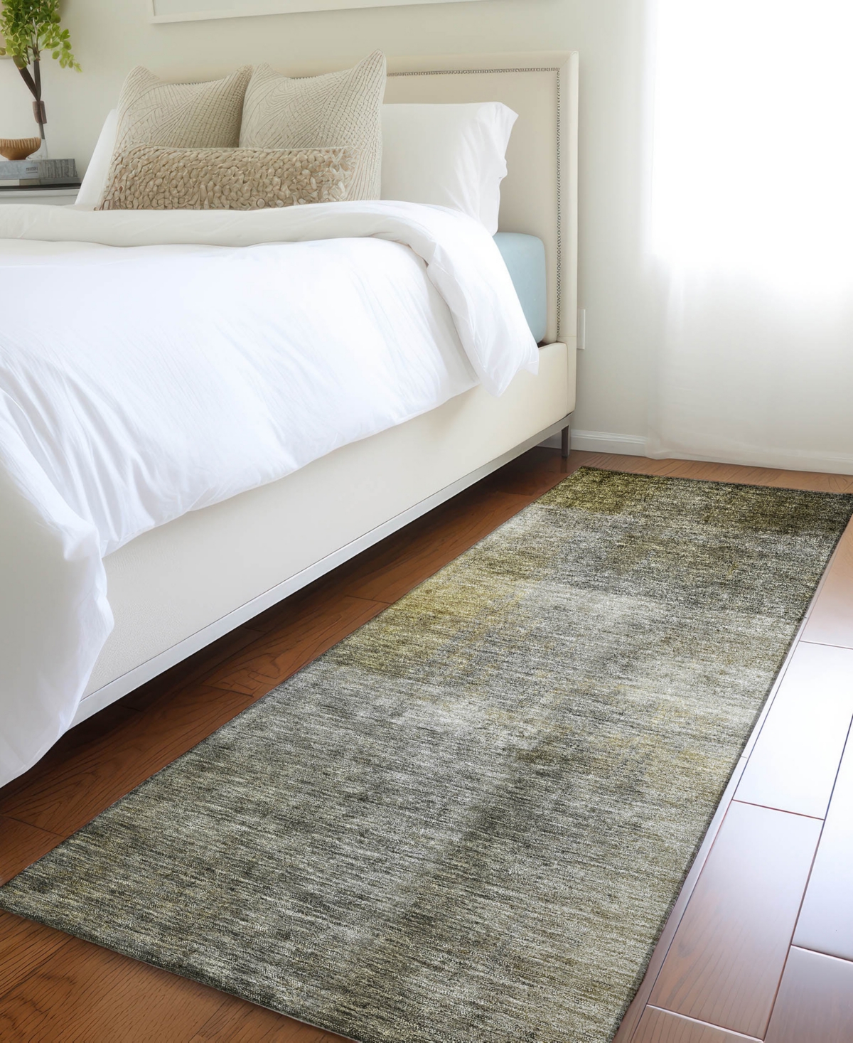 Addison Chantille Machine Washable Acn1096 2'3"x7'6" Runner Area Rug In Taupe