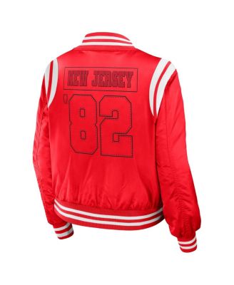Women's Red New Jersey Devils Baller Full-Zip Bomber Jacket