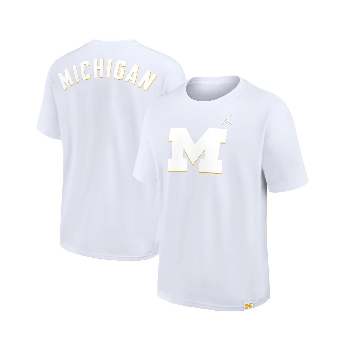 Мужская футболка Jordan White Michigan Wolverines 2-Hit Statement Max90 — фото 1