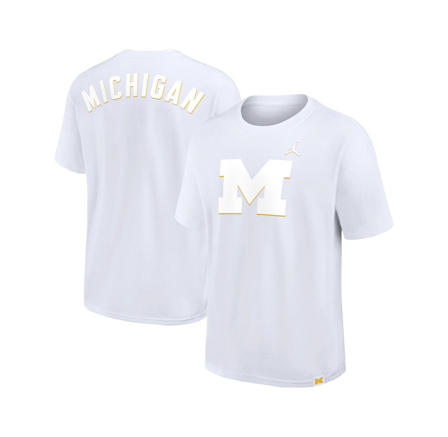 Men's White Michigan Wolverines 2-Hit Statement Max90 T-Shirt