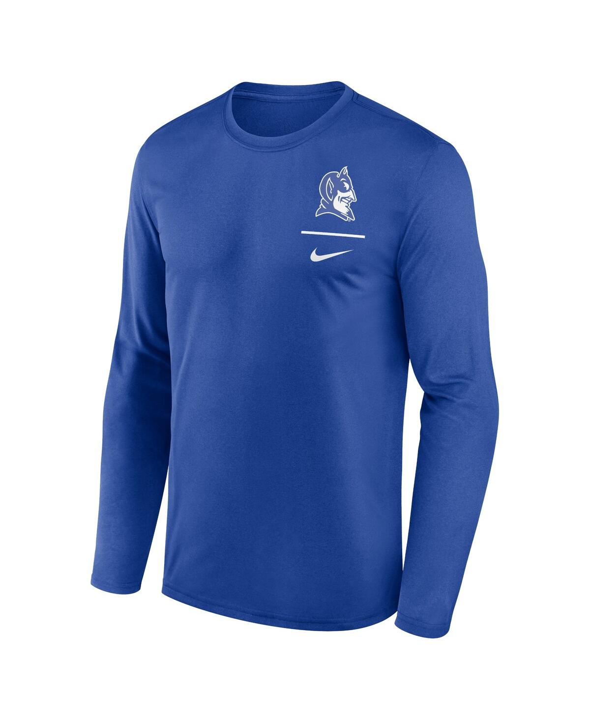 Nike Men's Royal Duke Blue Devils Alternate Logo Lockup Legend Performance Long Sleeve T-shirt In Royal