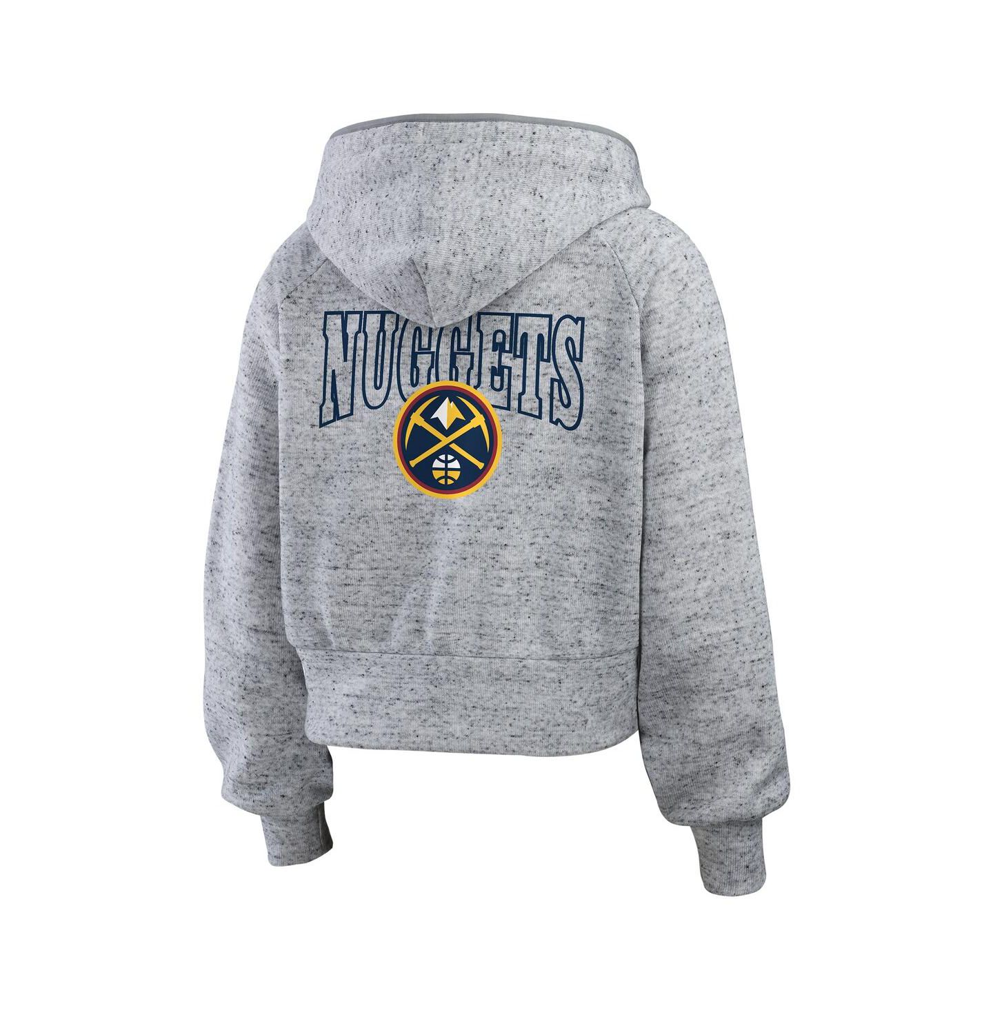 Женское худи WEAR by Erin Andrews Heather Gray Denver Nuggets Speckled Radiator Full-Zip — фото 3