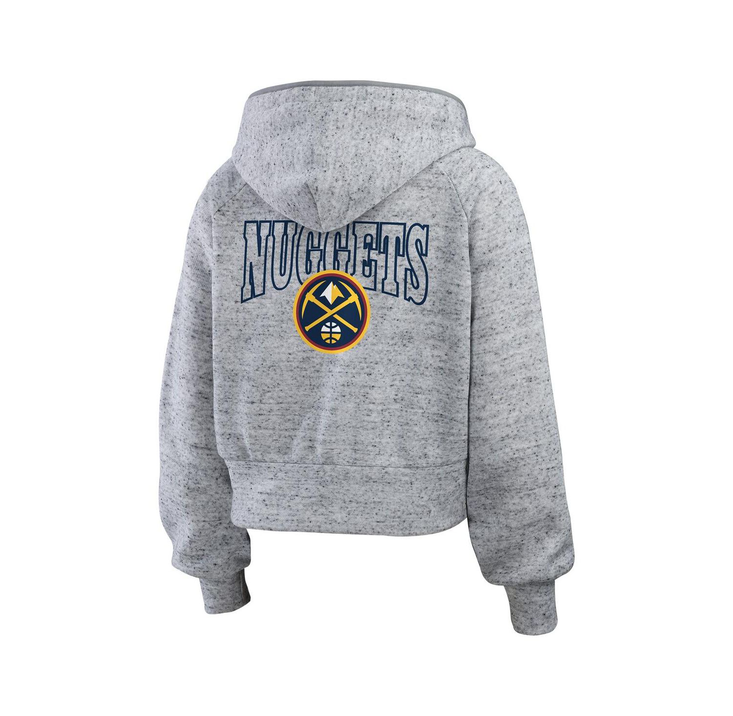 Women's Heather Gray Denver Nuggets Speckled Radiator Full-Zip Hoodie
