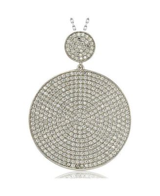 Cubic Zirconia Medallion Pendant in Sterling Silver