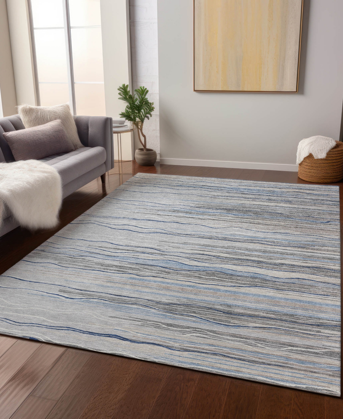 Addison Chantille Machine Washable Acn996 8'x10' Area Rug In Gray