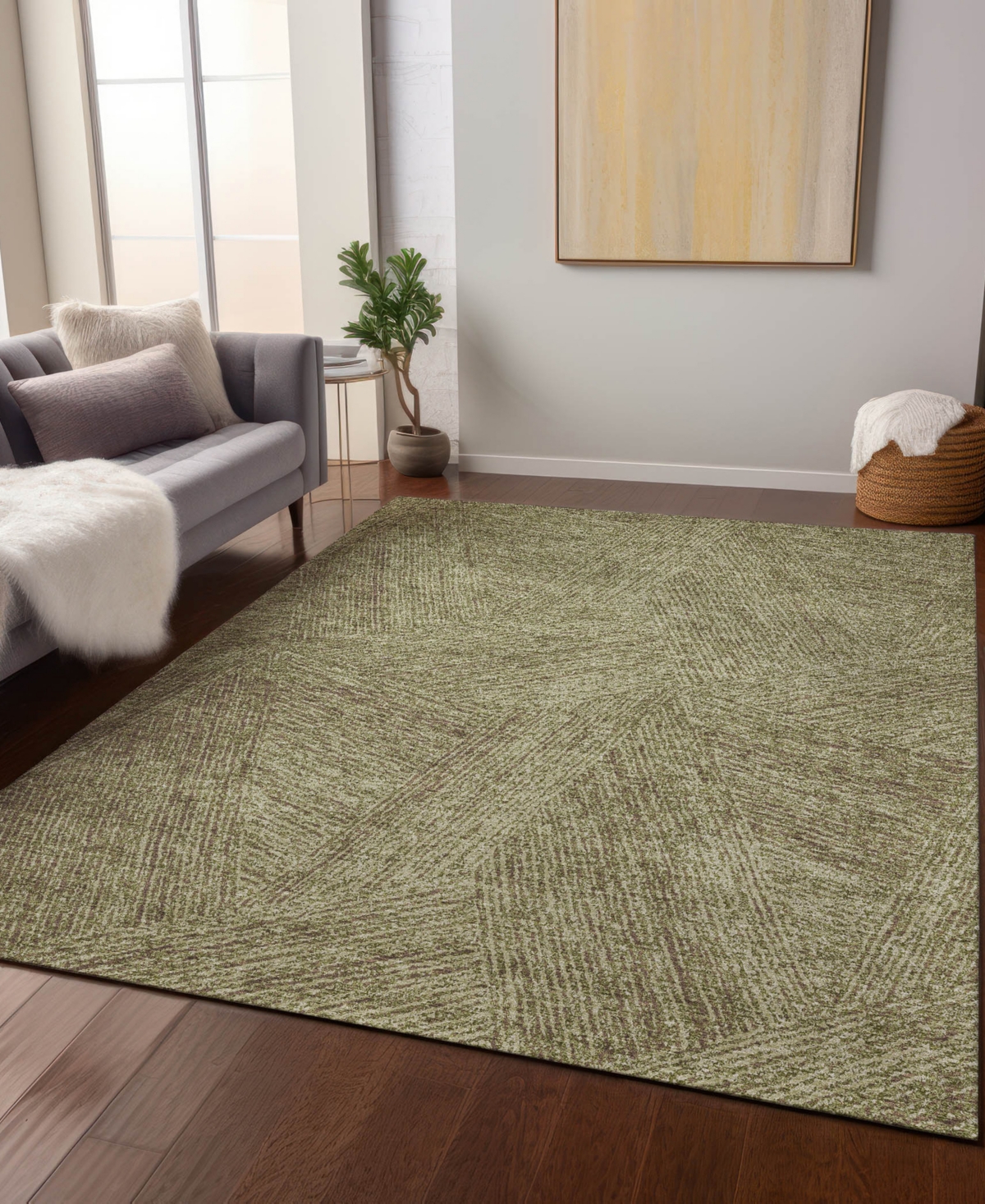 Addison Chantille Machine Washable Acn991 8'x10' Area Rug In Green