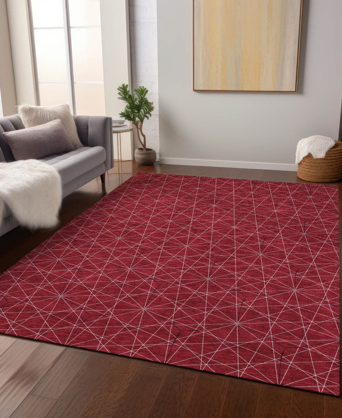 Addison Chantille Machine Washable Acn987 8'x10' Area Rug In Red