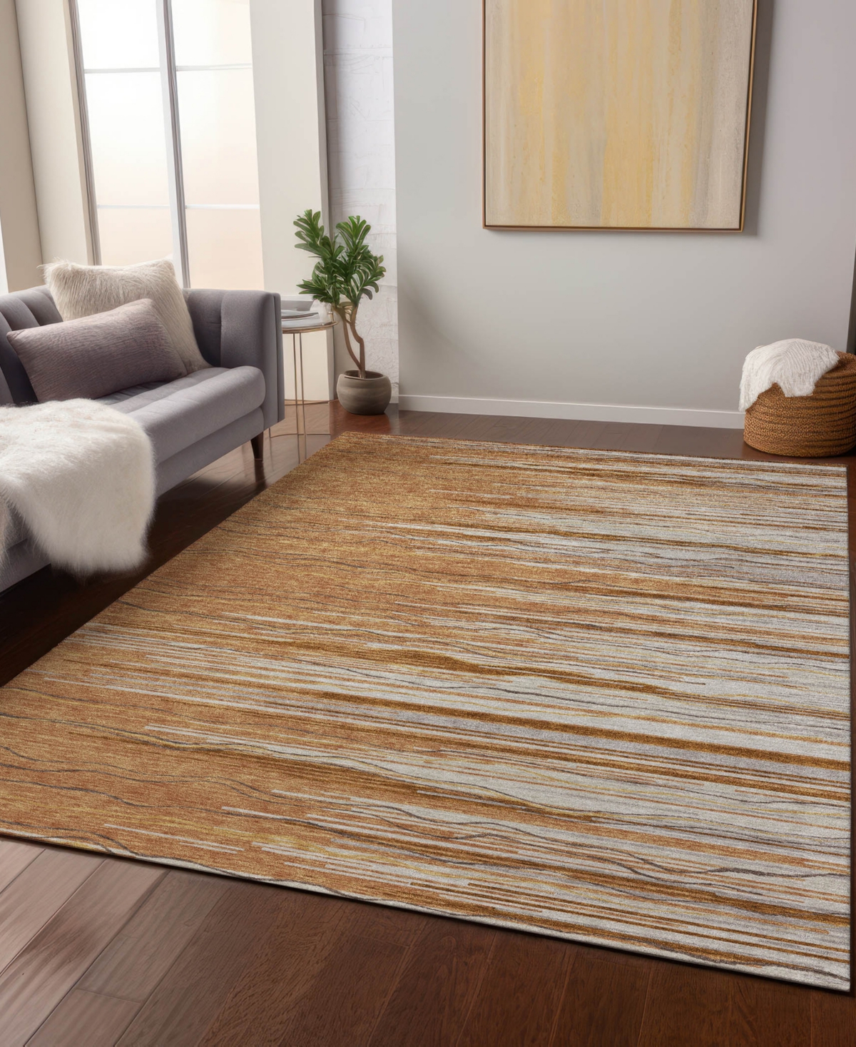Addison Chantille Machine Washable Acn996 5'x7'6" Area Rug In Paprika
