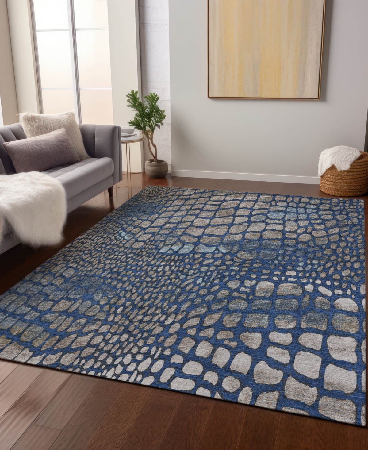 Addison Chantille Machine Washable Acn988 3'x5' Area Rug In Navy