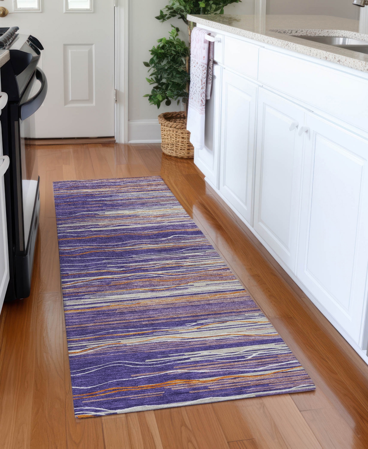 Shop Addison Chantille Machine Washable Acn996 2'3"x7'6" Runner Area Rug In Purple