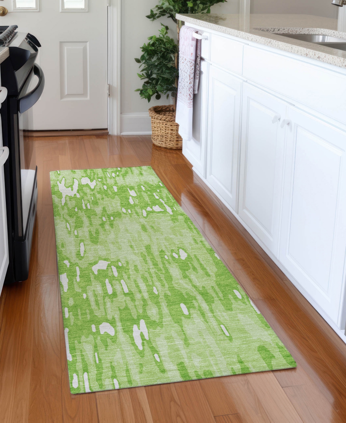 Addison Chantille Machine Washable Acn986 2'3"x7'6" Runner Area Rug In Lime