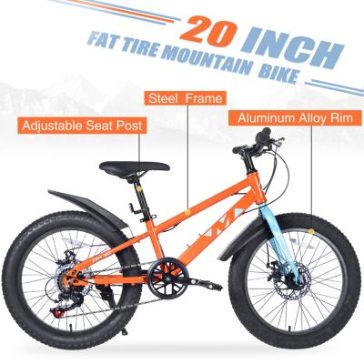 Streamdale Kids' Fat Tire Mountain Bike with Dual-Disc Brakes