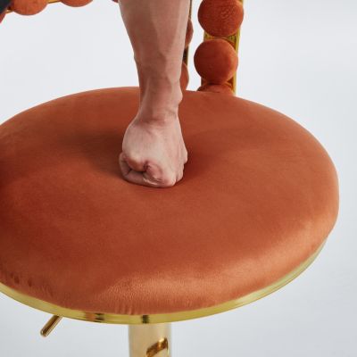 Golden Iron Tube Bar Chairs with Cushions