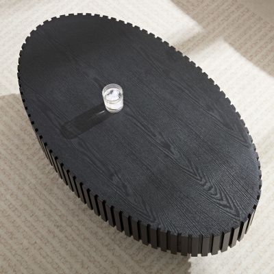 Ellipse Coffee Table with Sturdy Pedestal