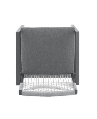 Outdoor Dining Set, Aluminum Dining Chair Set of 6 with Rope + Aluminum Dining Table, Gray+Black