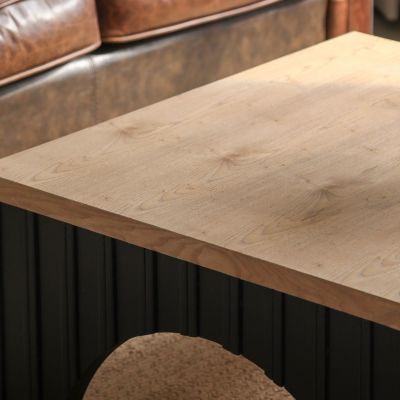 Rustic Wood Coffee Table with Arch Base