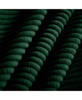 Corduroy Sectional Sofa, L Shaped Couch with Storage Footstool and 3 Pillow, Sectional Couch for Living Room Apartment, Green