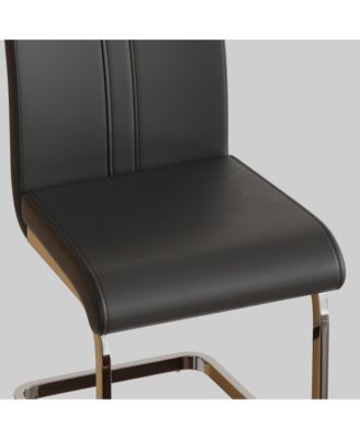 Set of 4 Faux Leather High Back Upholstered  Dining Chairs