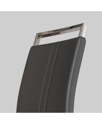 Set of 4 Faux Leather High Back Upholstered  Dining Chairs