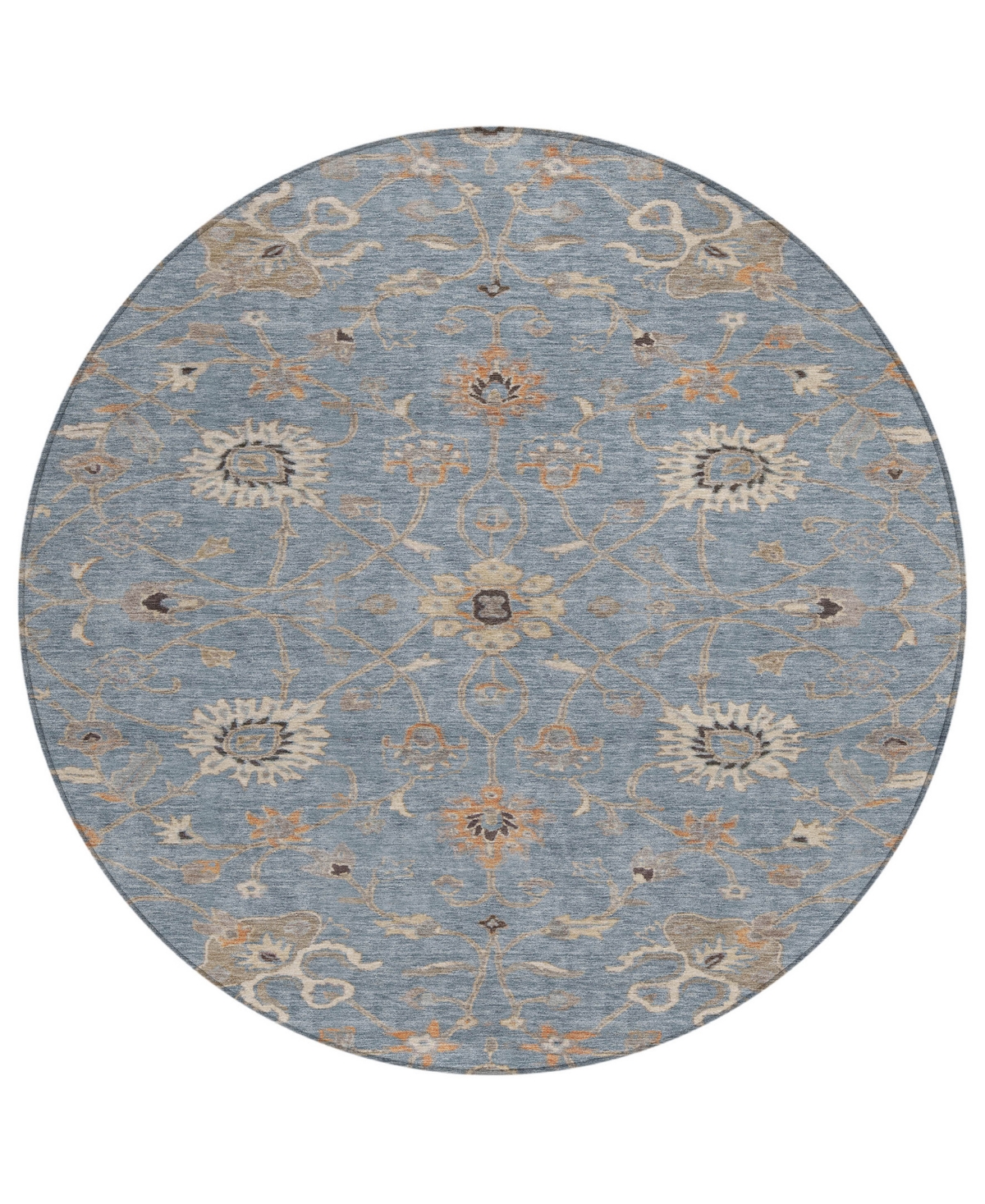 Shop Addison Chantille Machine Washable Acn1137 8'x8' Round Area Rug In Denim