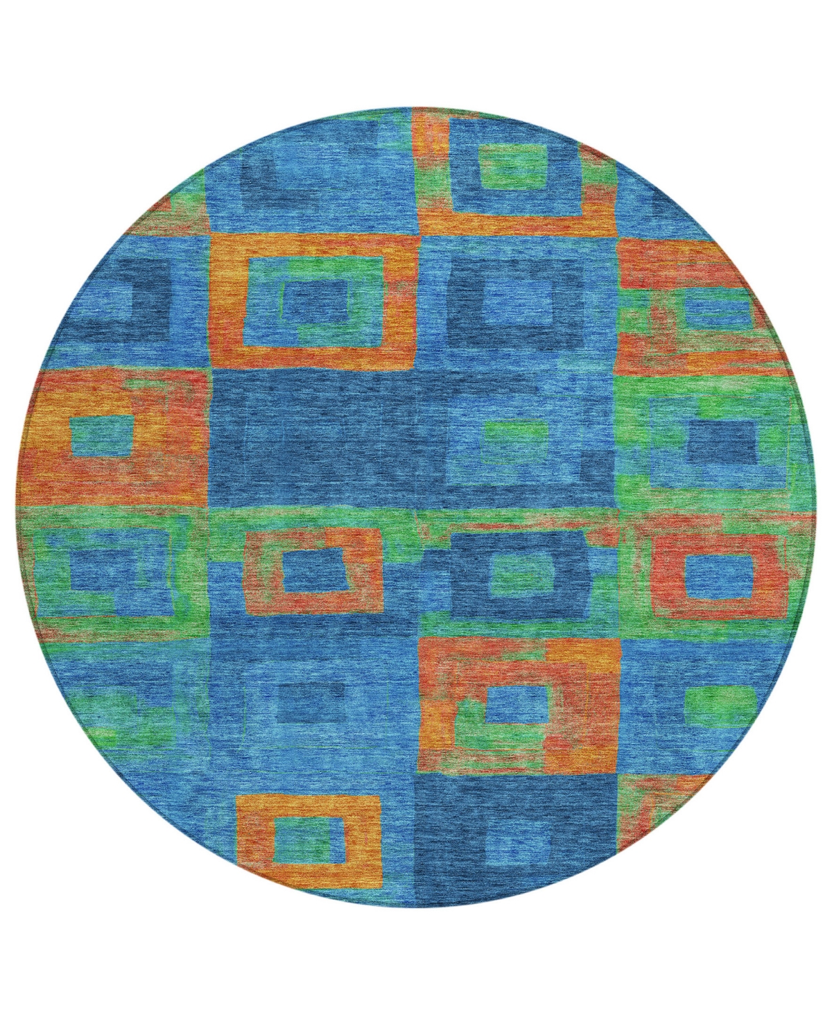 Addison Chantille Machine Washable Acn1142 8'x8' Round Area Rug In Denim