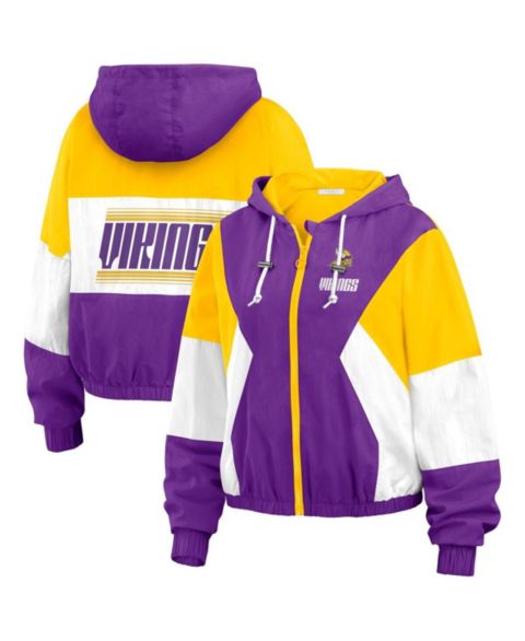 Женские куртки WEAR by Erin Andrews Women's Purple Minnesota Vikings Color Block Full-Zip Windbreaker Jacket