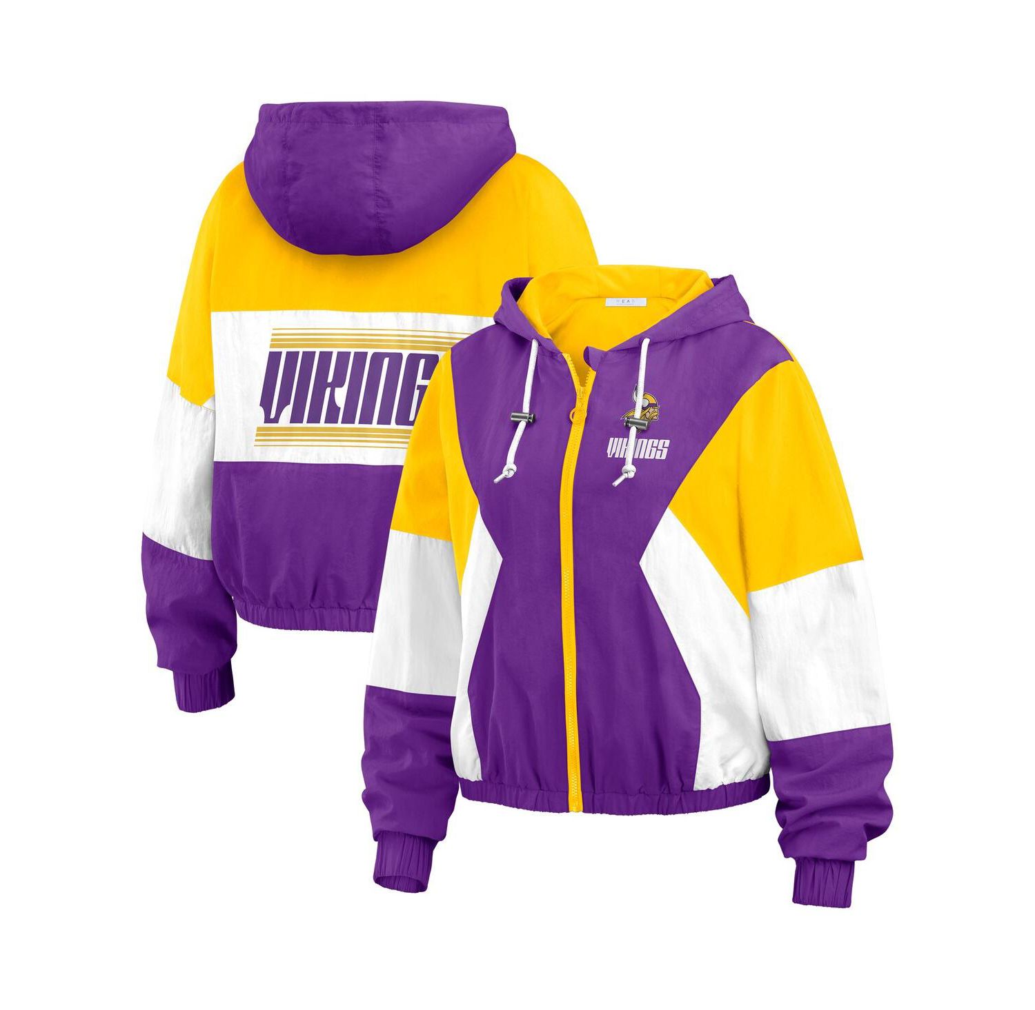 Women's Purple Minnesota Vikings Color Block Full-Zip Windbreaker Jacket