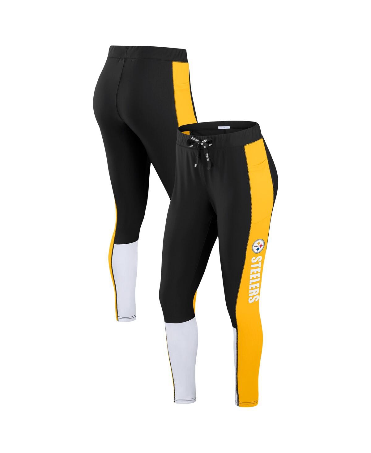 Women's Pittsburgh Steelers Color-block Leggings - Black, Yellow