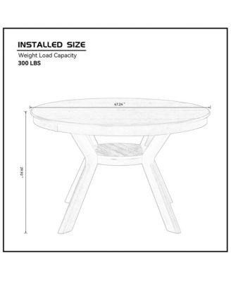 Dark Brown Mid-Century Round Dining Set (50chars)