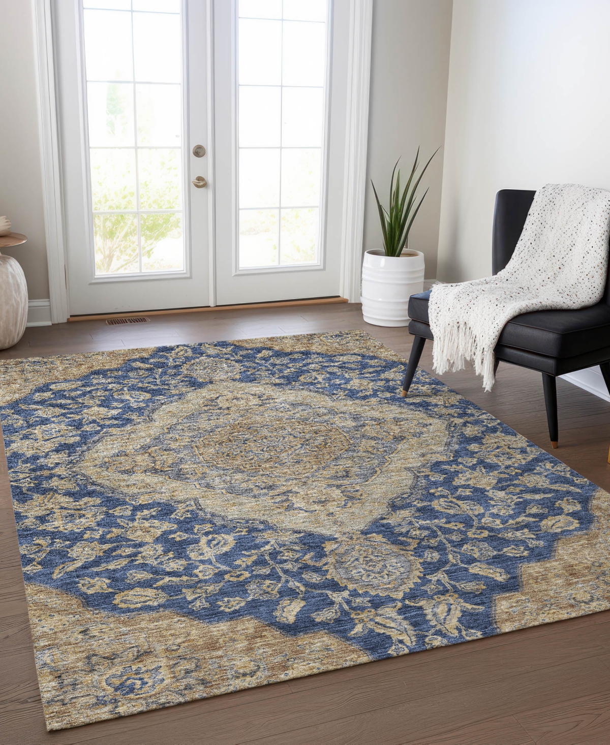 Addison Chantille Machine Washable Acn1151 2'6"x3'10" Area Rug In Navy