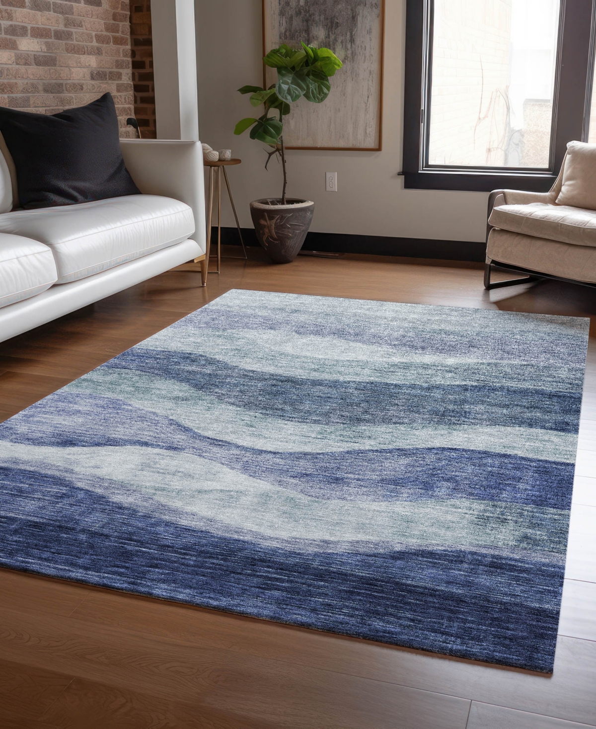 Addison Chantille Machine Washable Acn1141 2'6"x3'10" Area Rug In Blue