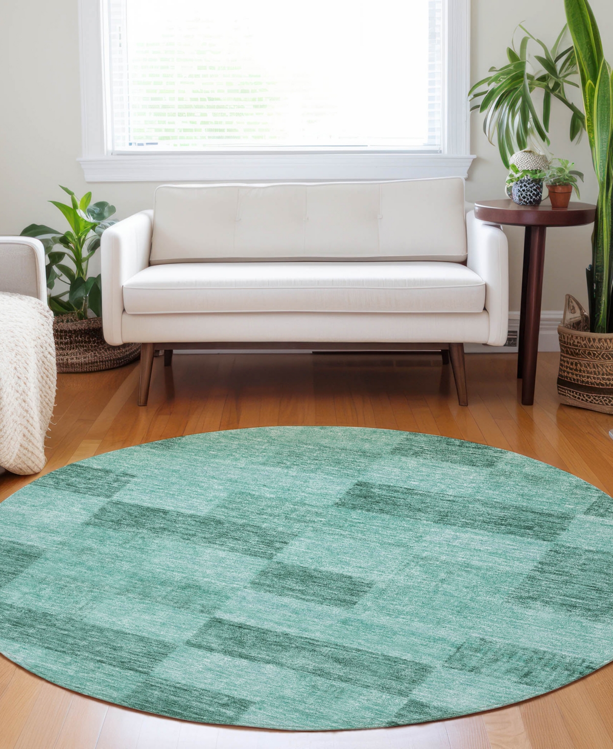 Addison Chantille Machine Washable Acn1139 8'x8' Round Area Rug In Mint