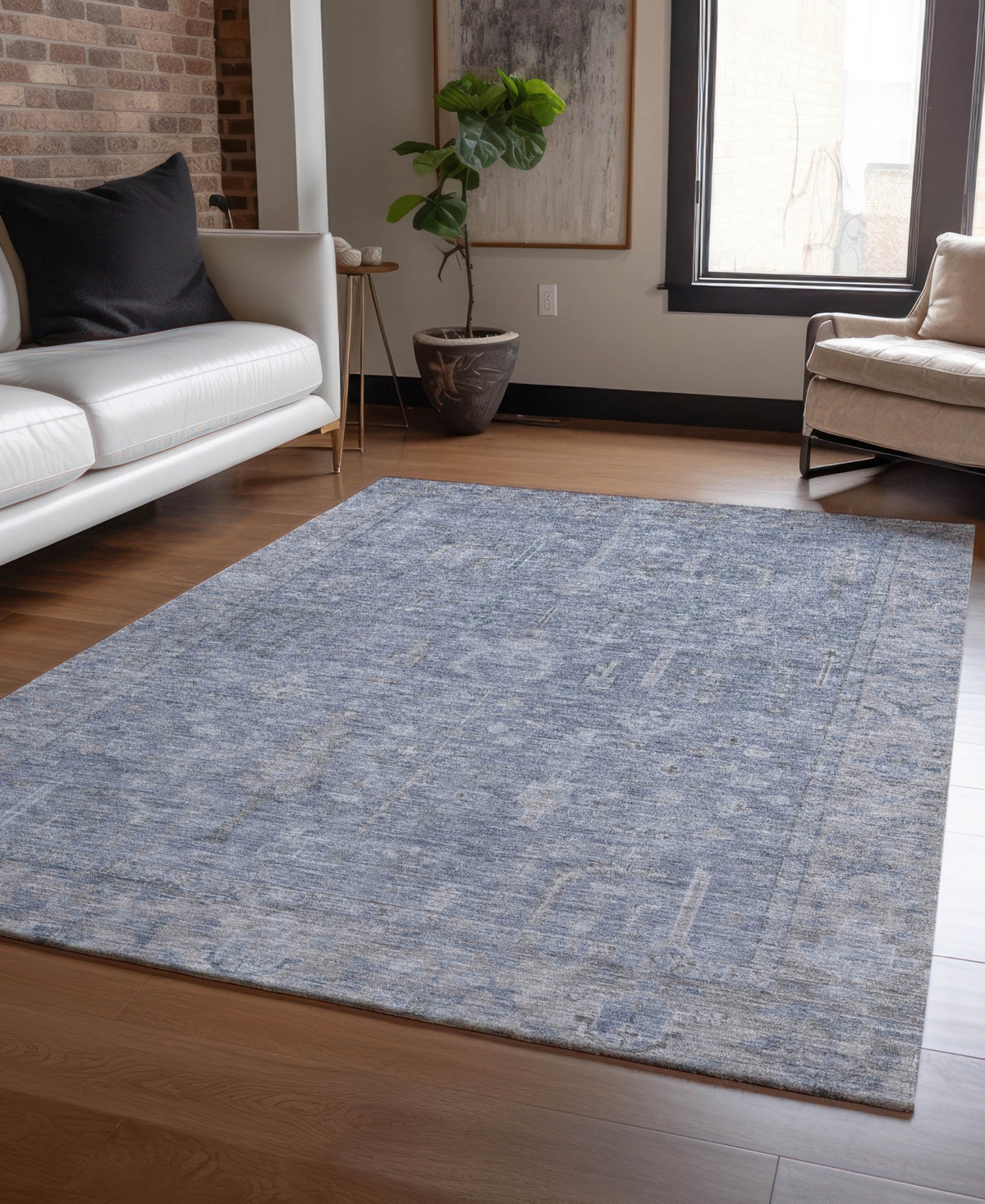 Addison Chantille Machine Washable Acn1135 9'x12' Area Rug In Denim
